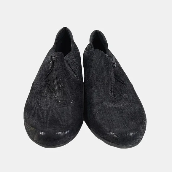 Vaneli Sport Front Zip Sneaker Nubuck Reptile Leather Comfort Shoes Black 9 - Picture 3 of 9